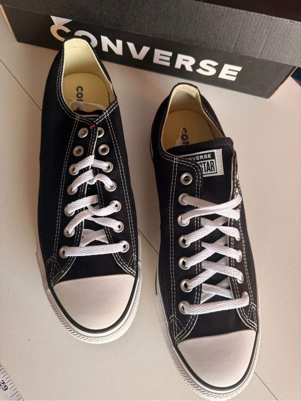 Converse Chuck Taylor All Star OX Black Low Top Sneakers Men’s 10 Women’s 12 NWT - Picture 2 of 10